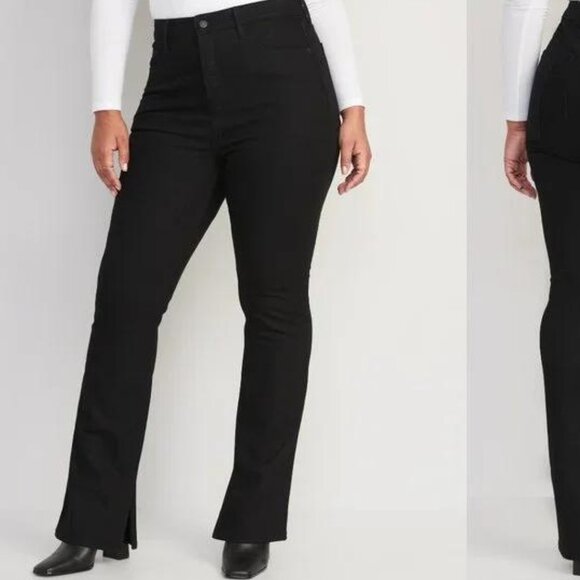 NWT Old Navy Extra High-Waisted Button-Fly Side-Slit Kicker Boot-Cut Jeans Women - Picture 7 of 8